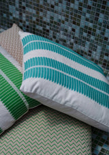 Coussin Maniput Temple Aquamarine MILLE et CLAIRE
