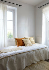 Coussin en Lin Brodé Taka Santal Patchwork MILLE et CLAIRE