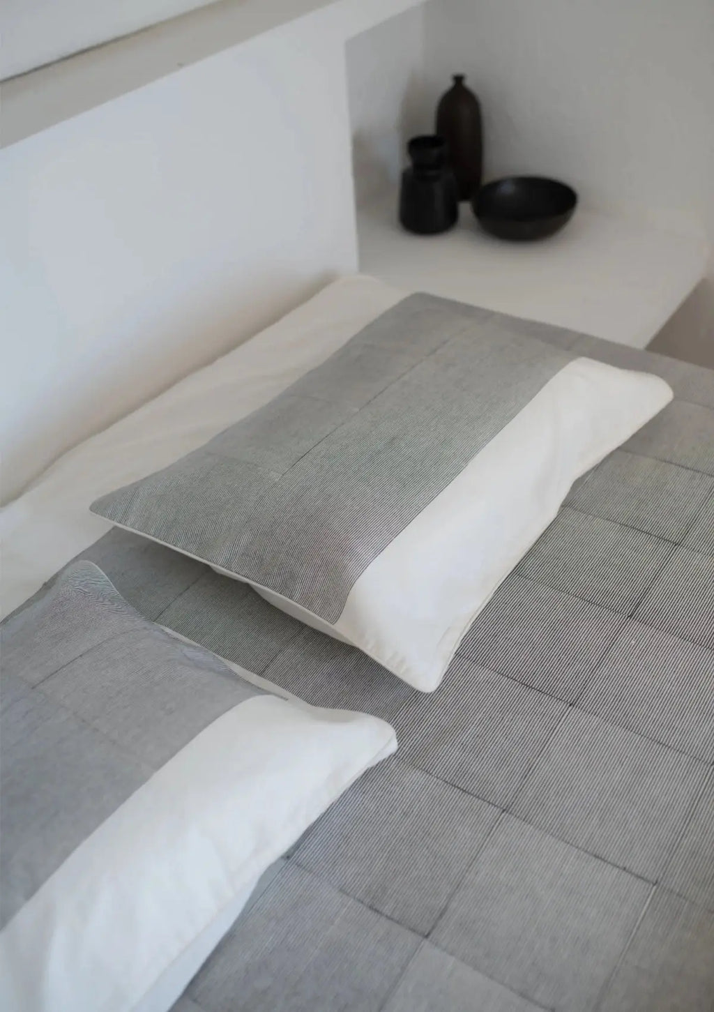 Dohar Lignes Noires  – drap d’été en coton Mül-mül MILLE et CLAIRE