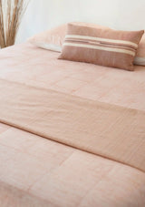 Dohar terracotta coton mulmul drap d’été texture naturelle du tissu