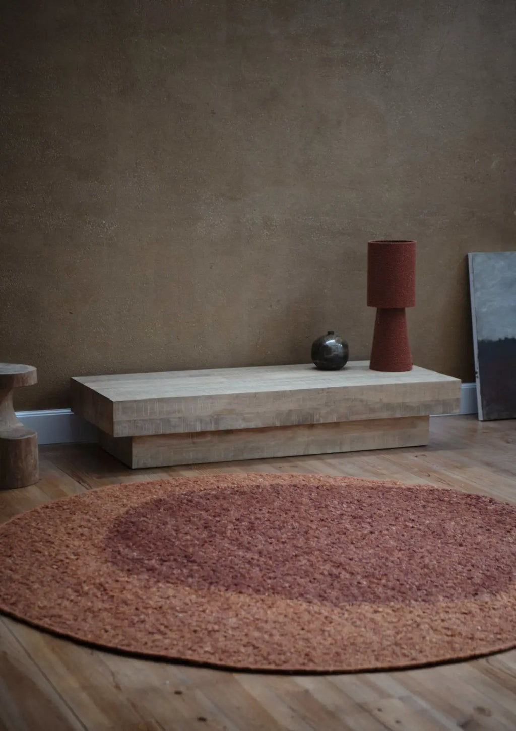 Tapis Heaven Châtaigne Double Cercle MILLE et CLAIRE
