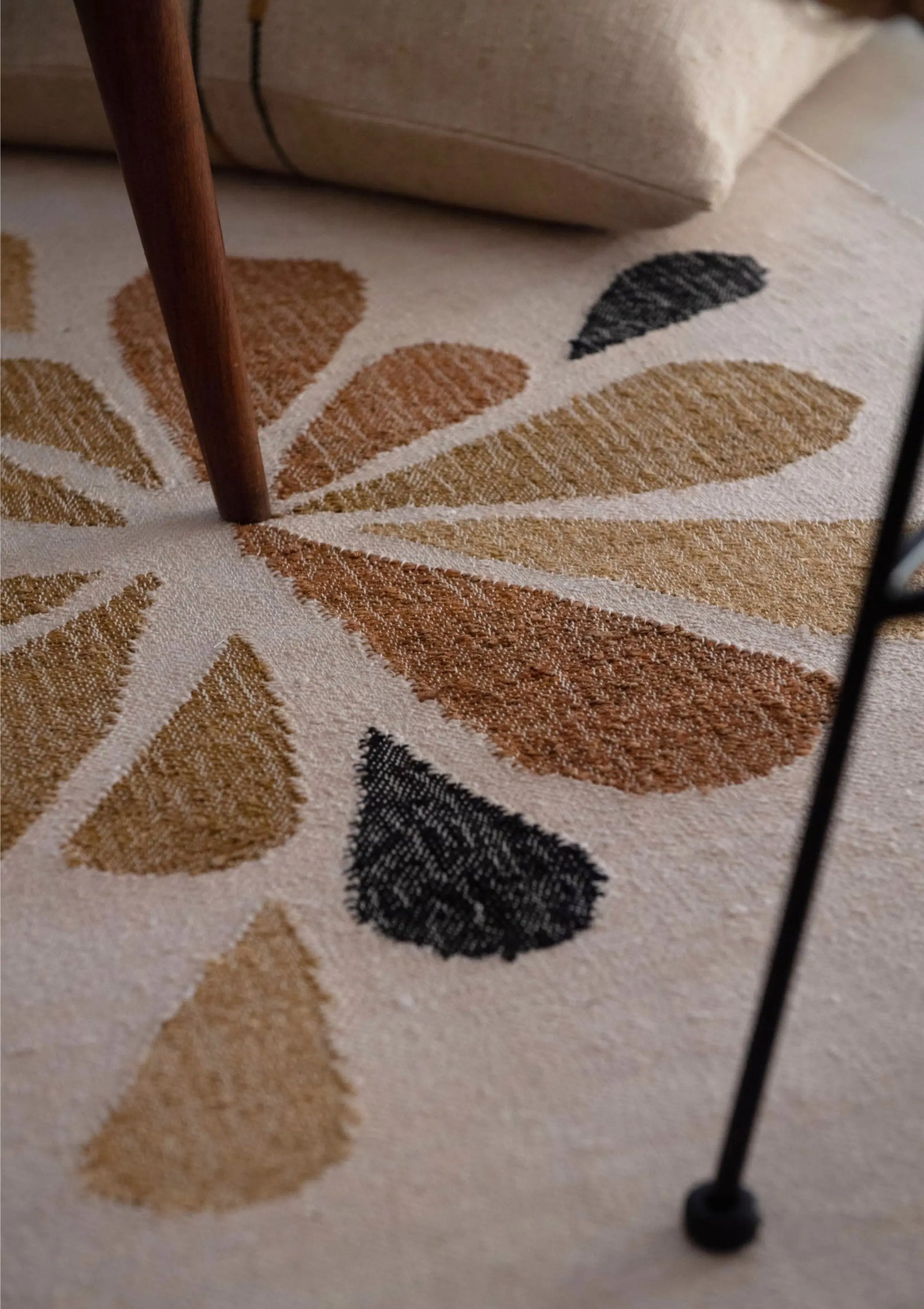 Chat Tai Rug Natte de sol Chattaï Rice – Tissage artisanal en chanvre et coton